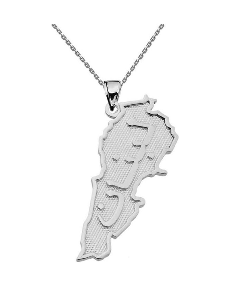 Fine Lebanon Country Pendant Necklace in Solid Sterling Silver 22.0 Inches $25.19 Necklaces