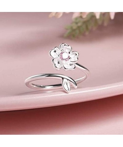 Japan Sakura Tree Branch 925 Sterling Silver Adjustable Ring $13.99 Body Jewelry