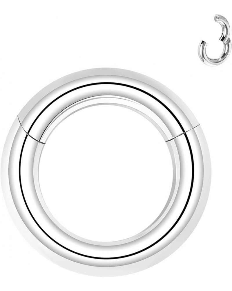 Hinged Segment Clicker PA Ring Spring Action BCR Rings, 2G 4G 6G 8G 10G 12G Septum Nose Rings, Surgical Steel Pierced Body Je...