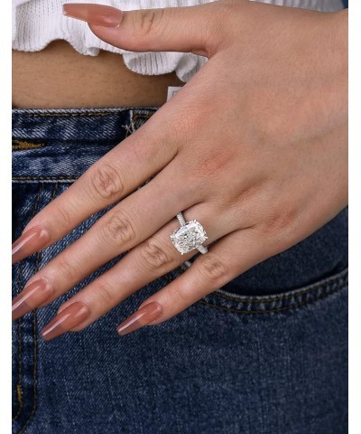 5.5CT Promise Ring for Women, Cushion Cut Ring, 18K White Gold Plated 925 Sterling Silver Ring 5.5 $35.00 Rings