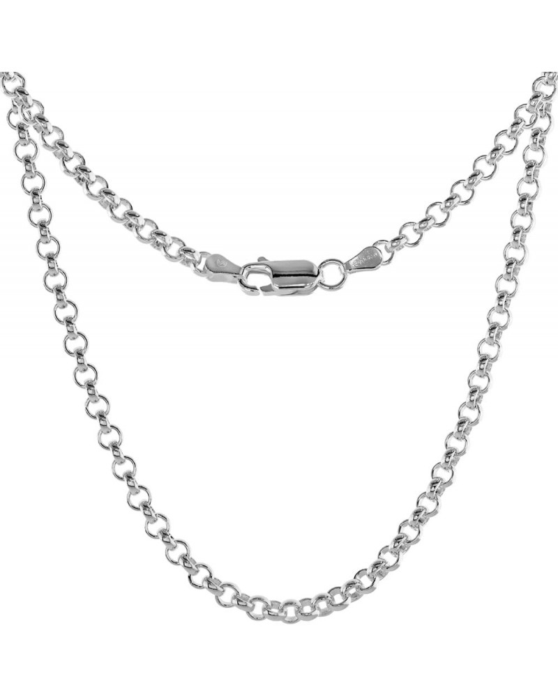 Sterling Silver Italian Rolo Chain Necklace 3.5mm Nickel Free sizes 7-30 inch 7.0 Inches $34.41 Necklaces