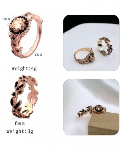 2Pcs Crystal Flower Cocktail Rings Elegant Rhinestone Floral Engagement Wedding Statement Rings Uniquely Fashion Jewelry for ...