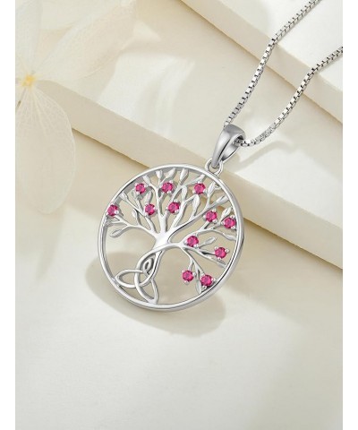 Celtic Knot Tree Necklace 925 Sterling Silver Tree of Life Pendant Birthstone Jewelry for Women 07-ruby-Jul $32.39 Necklaces