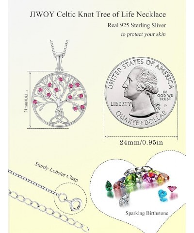 Celtic Knot Tree Necklace 925 Sterling Silver Tree of Life Pendant Birthstone Jewelry for Women 07-ruby-Jul $32.39 Necklaces