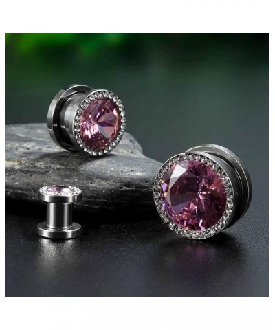 Gauges For Ears Plugs and Tunnels Piercing Earrings Crystal With Zircon Style Expander Stretchers Size 2g(6mm) to 5/8"(16mm) ...