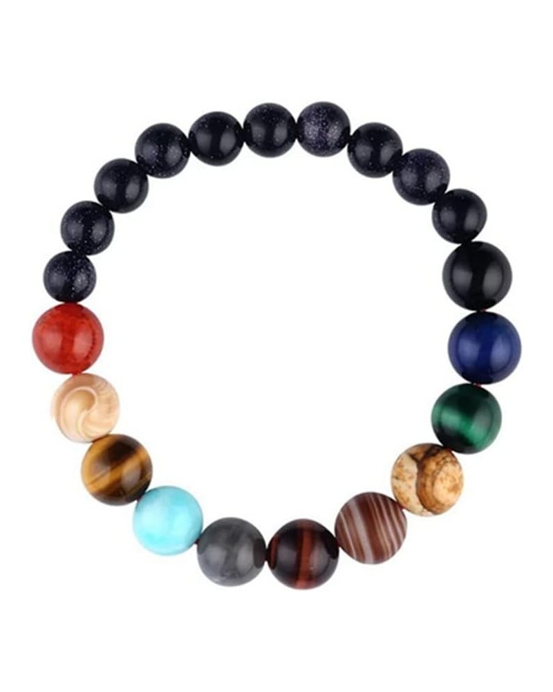 Natural Stone Eight Planet Yoga Chakra Universe and Galaxy Bead Bracelet for Men and Women, Trendy Jewelry Gifts for Her, Ann...