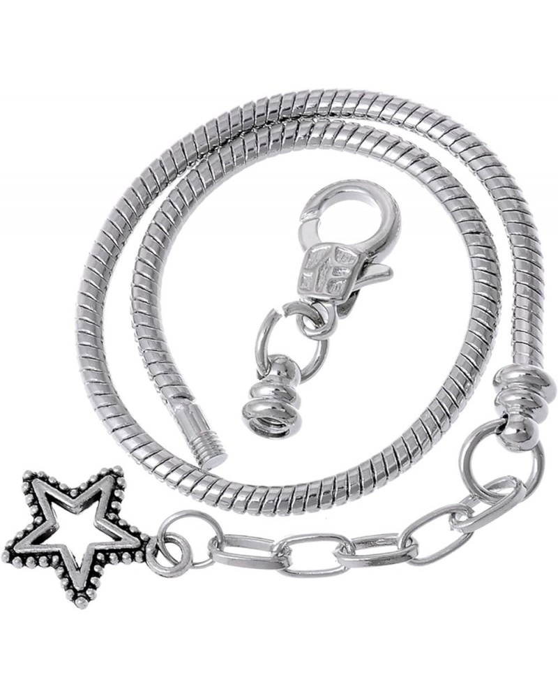 10pcs 9" Lobster Clasp Heart Lock Pendant Snake Chain European Charm Bracelet Silver Tone 18 CM Model 106 Silver $12.31 Brace...