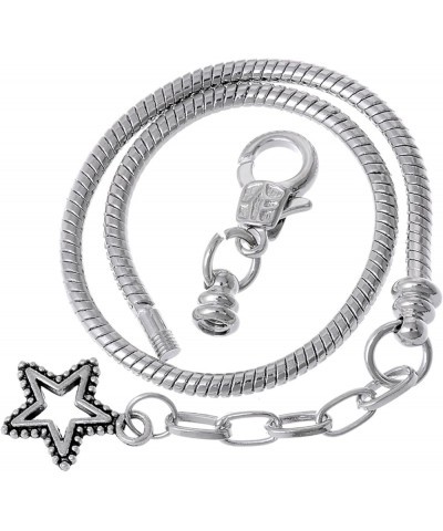 10pcs 9" Lobster Clasp Heart Lock Pendant Snake Chain European Charm Bracelet Silver Tone 18 CM Model 106 Silver $12.31 Brace...