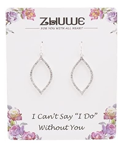 I Can't Say"I Do" Without You | Bridesmaid Earrings for Women Girls, 1-4-6-8 Sets Marquise Shape Drop Dangle Earrings for Wed...