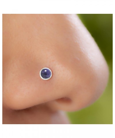 Sterling Silver Nose Stud - L Shape Nose Pin Piercing - Handmade Nose Stud for Women Amethyst $7.64 Body Jewelry