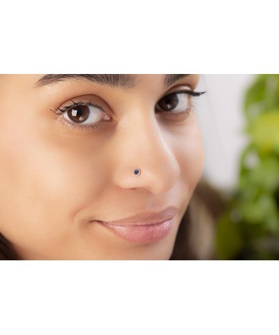 Sterling Silver Nose Stud - L Shape Nose Pin Piercing - Handmade Nose Stud for Women Amethyst $7.64 Body Jewelry