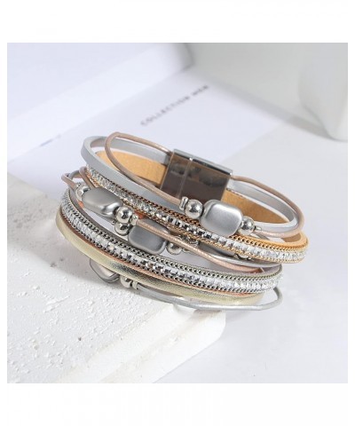 Leather Wrap Bracelets Women Boho Bracelets Stackable Jewelry Christmas Gifts for Her Style-8-2 $10.91 Bracelets