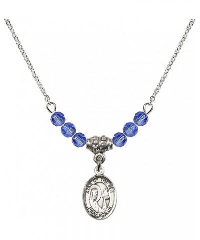 September Birth Month Bead Necklace with Catholic Patron Saint Petite Charm, 18 Inch Our Lady Star of the Sea $27.25 Necklaces