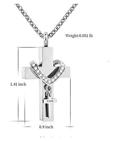 Cross Urn Necklaces for Ashes Cremation Crucifix Keepsake Memorial Pendant Necklace Uncle $9.17 Necklaces