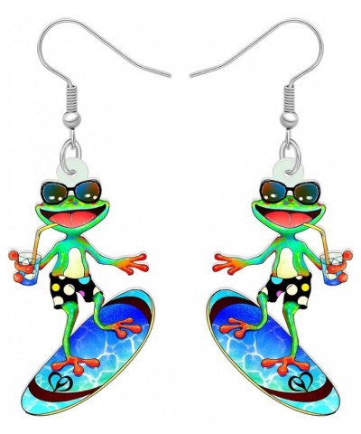 Cute Weird Acrylic Frog Earrings Dangle Funny Animals Jewelry for Women Girls Kids Charms Hawaii C $6.59 Earrings