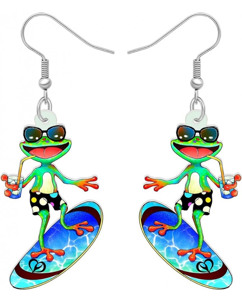 Cute Weird Acrylic Frog Earrings Dangle Funny Animals Jewelry for Women Girls Kids Charms Hawaii C $6.59 Earrings