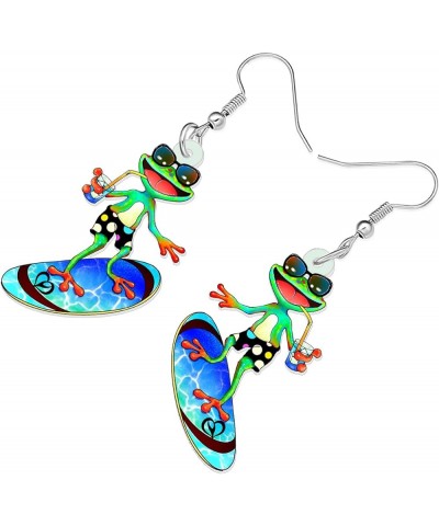 Cute Weird Acrylic Frog Earrings Dangle Funny Animals Jewelry for Women Girls Kids Charms Hawaii C $6.59 Earrings