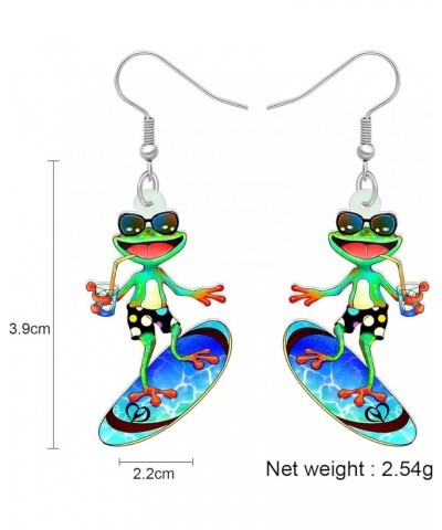 Cute Weird Acrylic Frog Earrings Dangle Funny Animals Jewelry for Women Girls Kids Charms Hawaii C $6.59 Earrings