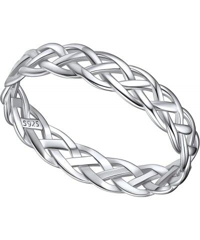 4mm Celtic Knot Wedding Band Rings for Women, Sterling Silver Eternity Link Chain Ring Gift Packaging Celtic Knot $9.87 Rings