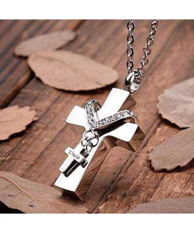 Cross Urn Necklaces for Ashes Cremation Crucifix Keepsake Memorial Pendant Necklace Uncle $9.17 Necklaces