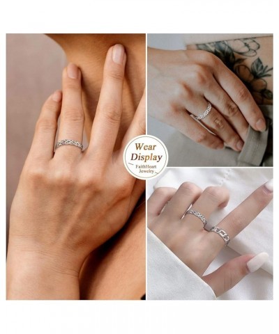 4mm Celtic Knot Wedding Band Rings for Women, Sterling Silver Eternity Link Chain Ring Gift Packaging Celtic Knot $9.87 Rings