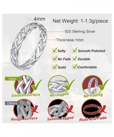 4mm Celtic Knot Wedding Band Rings for Women, Sterling Silver Eternity Link Chain Ring Gift Packaging Celtic Knot $9.87 Rings