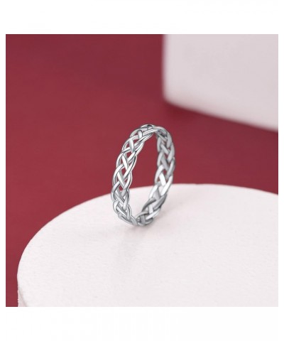 4mm Celtic Knot Wedding Band Rings for Women, Sterling Silver Eternity Link Chain Ring Gift Packaging Celtic Knot $9.87 Rings