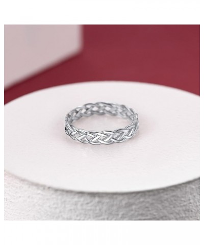 4mm Celtic Knot Wedding Band Rings for Women, Sterling Silver Eternity Link Chain Ring Gift Packaging Celtic Knot $9.87 Rings