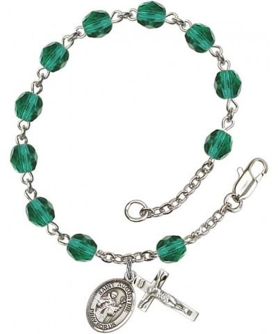 December Birth Month Bead Rosary Bracelet with Patron Saint Petite Charm, 7 1/2 Inch Saint Augustine $39.85 Bracelets