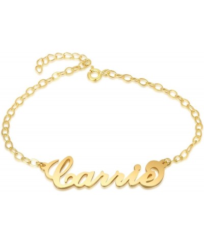 Personalized Name Bracelet Anklets for Women Girls - Custom Made with Any Names in 925 Sterling Silver gold 11.0 Inches $14.9...