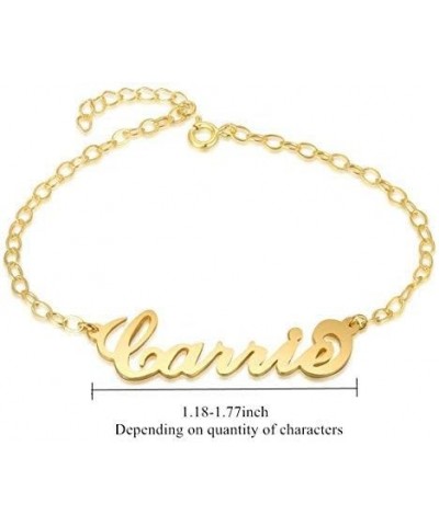 Personalized Name Bracelet Anklets for Women Girls - Custom Made with Any Names in 925 Sterling Silver gold 11.0 Inches $14.9...