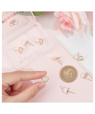 1 Box 20Pcs Heart Stud Earring 18K Gold Plated Brass Hollow Love Heart Stud Earrings Posts with Silver Earring Pins and Plast...