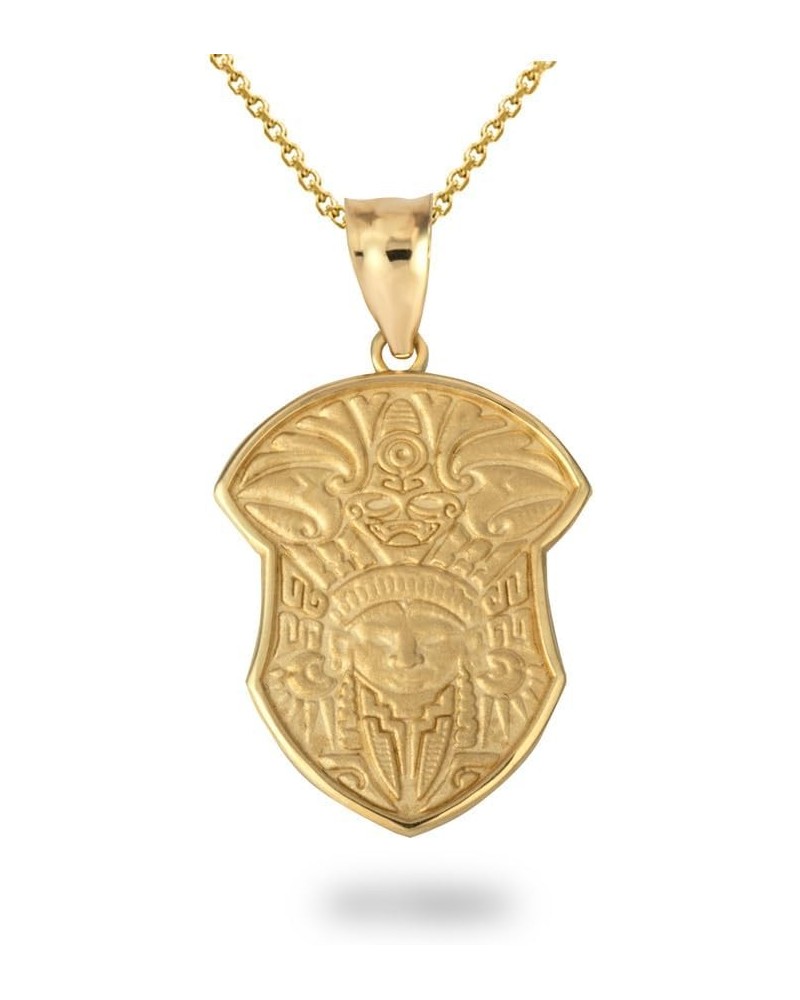 Mayan Tribe Shield pendant With Chain Aztec 10K Gold Parent 10K Yellow Gold 20.0 Inches $115.19 Necklaces