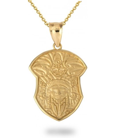 Mayan Tribe Shield pendant With Chain Aztec 10K Gold Parent 10K Yellow Gold 20.0 Inches $115.19 Necklaces