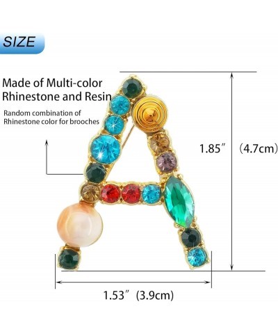 Letter Brooch Pins Initial Colorful Rhinestone Resin Brooch for Women Crafts Breastpin Gold A-Z Gold G $7.79 Brooches & Pins