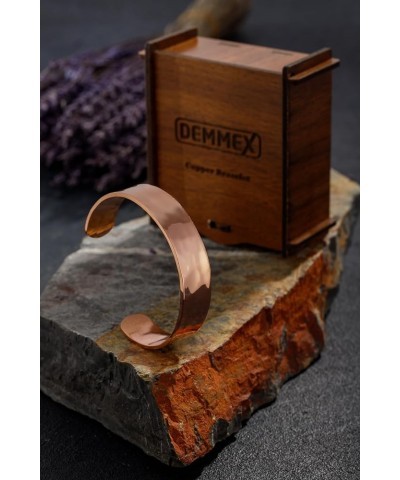 Hand Crafted Thickest 100% Turkish Hammered Copper Unisex Cuff Bracelet, 1.5mm Thick Solid Uncoated Pure Copper, Reduce Joint...