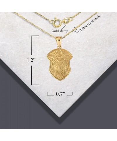 Mayan Tribe Shield pendant With Chain Aztec 10K Gold Parent 10K Yellow Gold 20.0 Inches $115.19 Necklaces