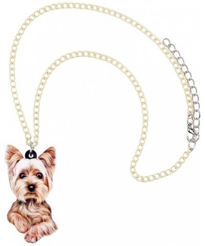 Acrylic Sweet Yorkshire Terrier Dog Necklace Chain Pendant Collar Animal Pet Jewelry For Women Gifts Charm Grey $7.64 Necklaces