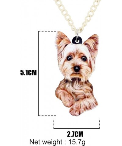 Acrylic Sweet Yorkshire Terrier Dog Necklace Chain Pendant Collar Animal Pet Jewelry For Women Gifts Charm Grey $7.64 Necklaces