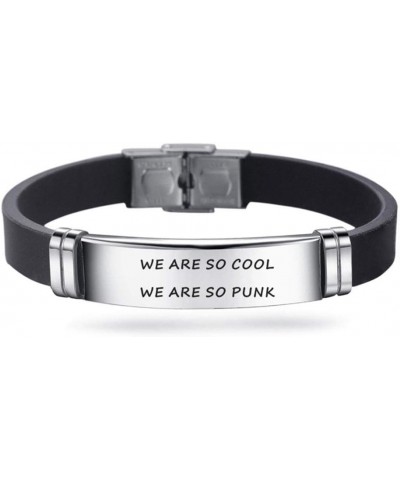 Inspirational bracelet stainless steel silicone bracelet men and women bracelet We are so cool we are so punk $7.64 Bracelets