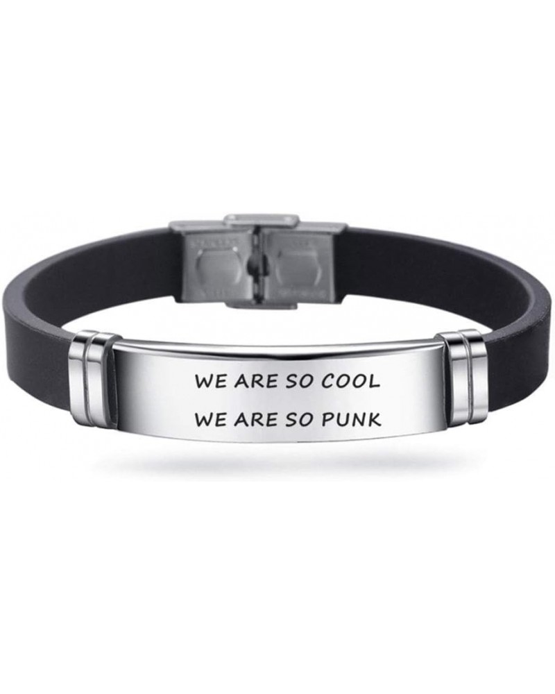 Inspirational bracelet stainless steel silicone bracelet men and women bracelet We are so cool we are so punk $7.64 Bracelets