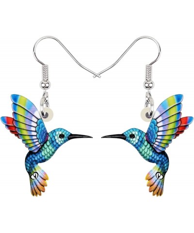 Acrylic Drop Dangle Hummingbird Bird Earrings For Women Girls Fashion Jewelry Charms Gift Blue $7.66 Earrings