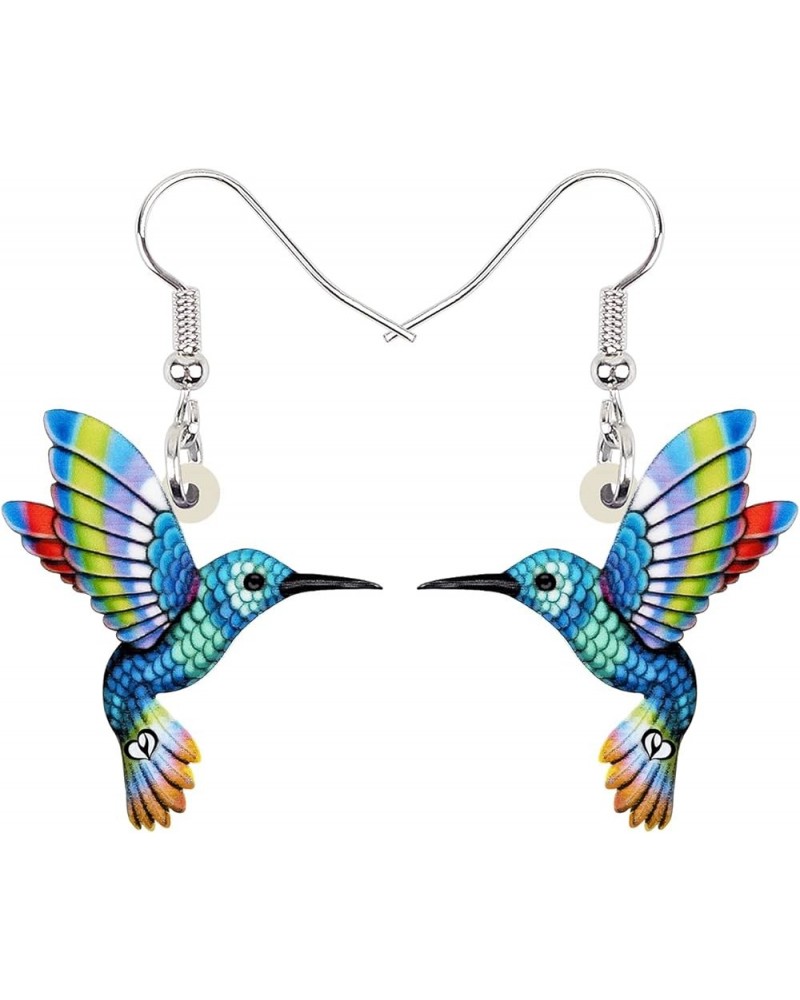 Acrylic Drop Dangle Hummingbird Bird Earrings For Women Girls Fashion Jewelry Charms Gift Blue $7.66 Earrings