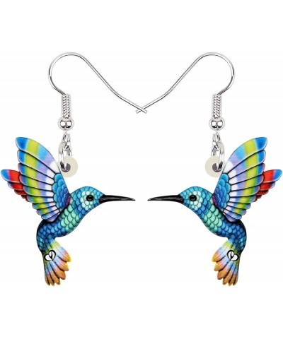 Acrylic Drop Dangle Hummingbird Bird Earrings For Women Girls Fashion Jewelry Charms Gift Blue $7.66 Earrings