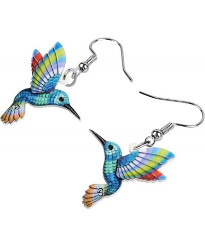 Acrylic Drop Dangle Hummingbird Bird Earrings For Women Girls Fashion Jewelry Charms Gift Blue $7.66 Earrings