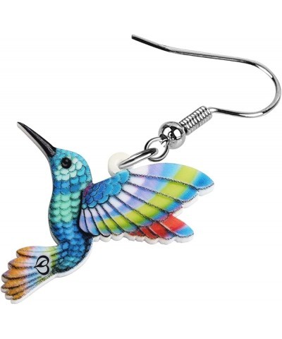 Acrylic Drop Dangle Hummingbird Bird Earrings For Women Girls Fashion Jewelry Charms Gift Blue $7.66 Earrings