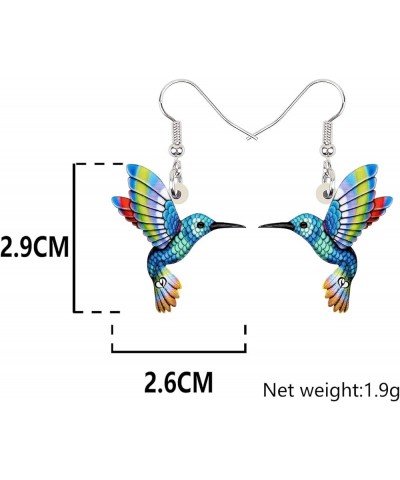 Acrylic Drop Dangle Hummingbird Bird Earrings For Women Girls Fashion Jewelry Charms Gift Blue $7.66 Earrings