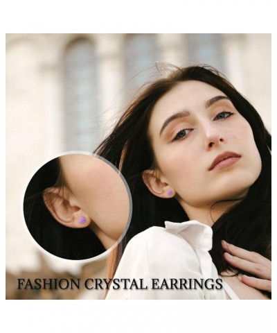 Crystal Earrings for Women, Austrian Crystal Ball Earrings 925 Sterling Silver Earrings Hypoallergenic Stud Earrings Birthday...