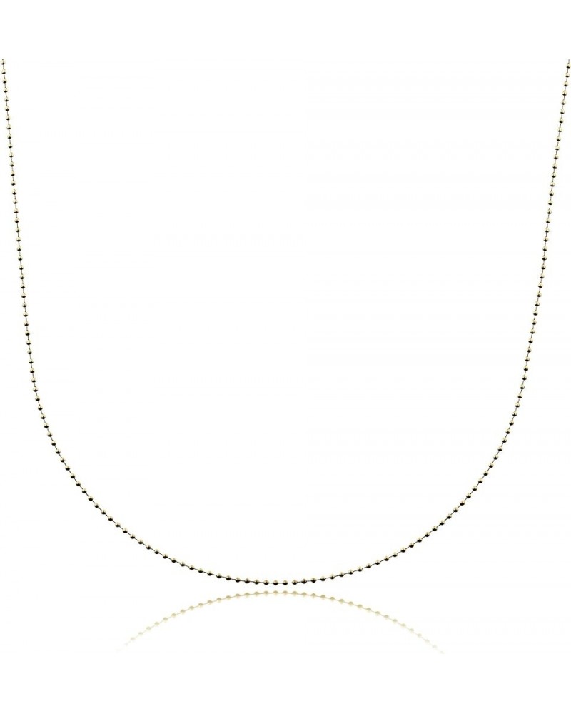 Sterling Silver Chain Necklace In Silver, 14K Gold Plate or Rose Gold Plated 18 14k Yellow Gold Plated Sterling Silver Ball C...