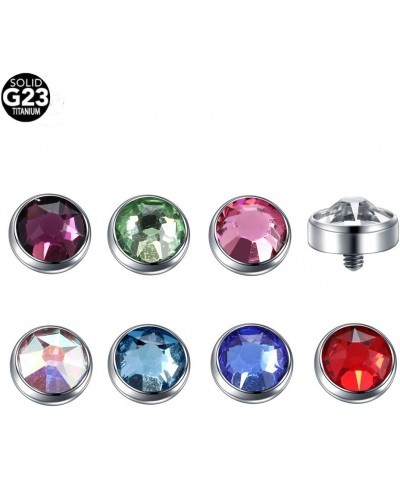 14G Micro Dermal Anchor Top Crystal Top Dermal Piercings Surface Skin Piercing Body Jewelry 8PCS 5mm top, Mixed Color $8.66 B...